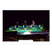 Las Vegas Thrill Ride At Night Postcard