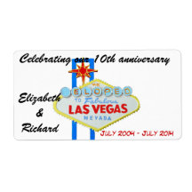 Las Vegas Wedding Anniversary Wine Labels