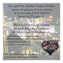 Las Vegas Wedding Casino Heart Personalized Announcement