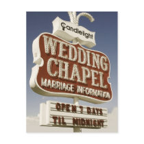 Las Vegas Wedding Chapel Retro Postcard