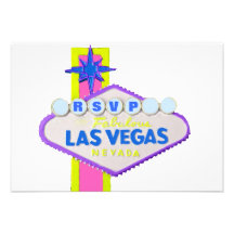 Las Vegas Wedding Guest RSVP Custom Invites