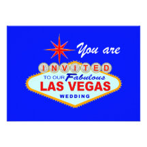 Las Vegas Wedding Invitation  LITEBLUE