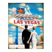 Las Vegas Wedding Invitation Post Card