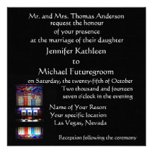 Las Vegas Wedding Lucky in Love Personalized Invites