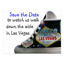 Las Vegas Wedding Save Date : walk down the aisle Post Card