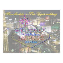 Las Vegas Wedding Save the Date Boulevard View Post Cards