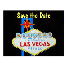 Las Vegas Wedding Save the Date Postcard