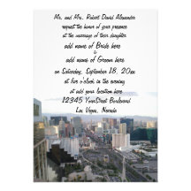 Las Vegas Wedding Strip View Photo Custom Invites