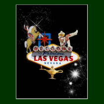 Las Vegas Welcome Sign On Starry Background postcards