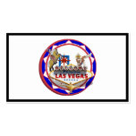 Las Vegas Welcome Sign Red & Blue Poker Chip Business Card Template