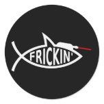 Laser Ichthys Round Stickers
