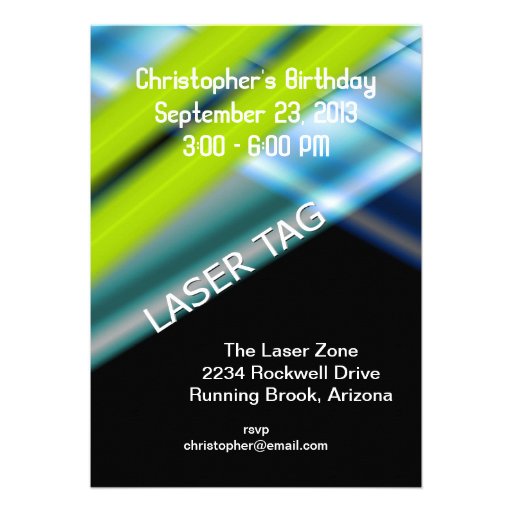 Free Laser Tag Birthday Invitations