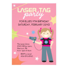 Laser Tag Birthday Party Invitations