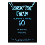 Laser Tag Party Blue Invitation