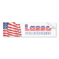 Lassa for Congress Patriotic American Flag Bumper Stickers