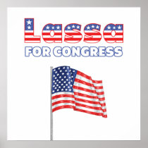 Lassa for Congress Patriotic American Flag Poster