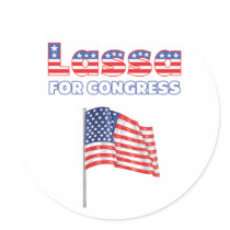 Lassa for Congress Patriotic American Flag Stickers