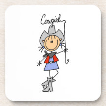 Lasso Cowgirl T-shirts and Gifts Beverage Coasters