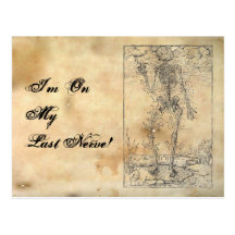 Last Nerve - Halloween Skeleton Post Card