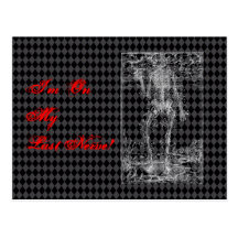 Last Nerve - Halloween Skeleton Post Card