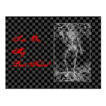 Last Nerve - Halloween Skeleton Post Card