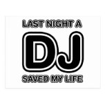 Last Night A DJ Saved My Life - Disc Jockey Music Post Card