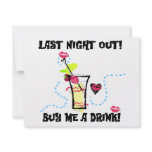 Last Night Out Tshirts and Gifts Personalized Invite
