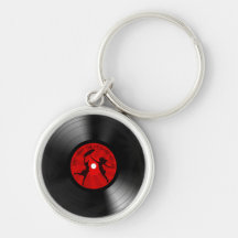 Last Night The DJ Saved My Life Vinyl Record Black Keychains