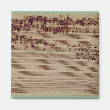 Last page of The Art of Fugue, 1740s Magnets
