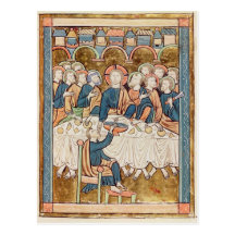 Last Supper, from 'Psautier a l'Usage de Paris Post Cards