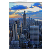 Late afternoon NYC Skyline as sunset approaches Greeting Card