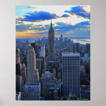 Late afternoon NYC Skyline as sunset approaches Posters