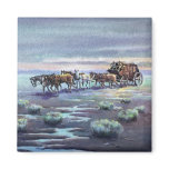 LATE AFTERNOON STAGECOACH by SHARON SHARPE magnets