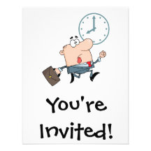 late for work funny cartoon personalized invitation