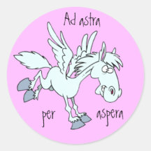 Latin: Ad astra per aspera Stickers