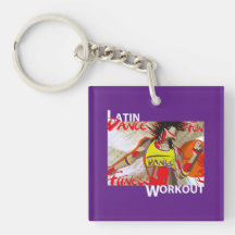 LATIN DANCE WORKOUT - Keychain Square Acrylic Keychains