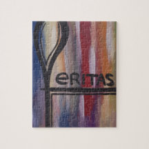 Latin Veritas Multicolor Abstract Painting Jigsaw Puzzles