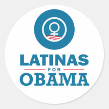 Latinas for Obama Round Stickers