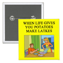 latkes potato pancake joke pinback buttons