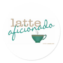 Latte Aficionado Round Sticker