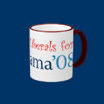 Latte Liberals for Obama Ringer Mug mugs