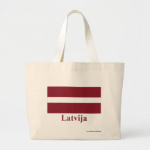 Latvia Flag with Name in Latvian Bags