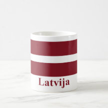 Latvia Flag with Name in Latvian Mugs