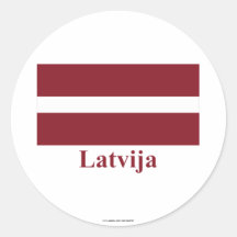 Latvia Flag with Name in Latvian Sticker