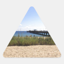Lauderdale-by-the-Sea, Florida Beach and Pier Triangle Sticker