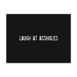 laugh at assholes postcards