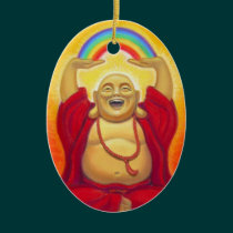 Laughing Buddha Rainbow Ornament ornaments