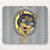 Laughing cat mouse pad