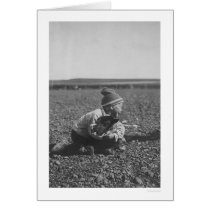 Laughing Child & Calf 1912 Greeting Card