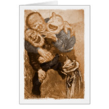 Laughing Grandfather Trolls Greeting Cards